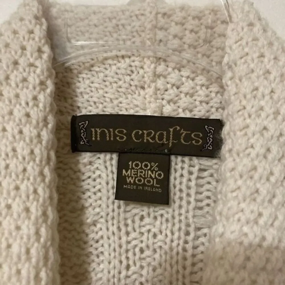 Inis Crafts Sweater Grandpacore Merino Wool‎ Ireland Cardigan Sz S Fisherman - Picture 3 of 7